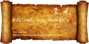 Körmöczy András névjegykártya