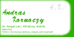 andras kormoczy business card